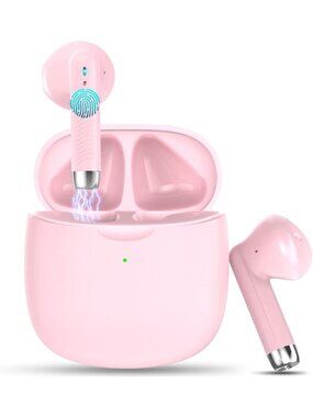 Wireless Pink Noise Cancelling Mic Stereo Bass Waterproof Bluetooth 5.4 Earbud